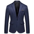 thumbnail image 4 of Veste de Costume Slim-fit à Simple Boutonnage pour Hommes Mode Décontractée Mariage Banquet, 4 of 6