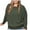 Army Green, variant on Women's Long Sleeve Color Block Knitted Crewneck Sweater - Relaxed Fit, Drop Shoulder, Casual Pullover Tops