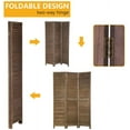 thumbnail image 4 of WYDK Room Dividers and Folding Privacy Screens, 3 Panel 69 Inch Tall Portable Room Seperating Divider, Handwork Solid Wood Room Divider Wall, Dividers Freestanding for Home Office,Brown, 4 of 7