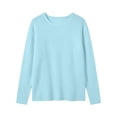 thumbnail image 3 of Women’s Waffle Knit Long Sleeve Shirts Crew Neck Pullover Sweater Tops Casual Loose Fit Lightweight Knit Tops for Fall Winter Spring, 3 of 5