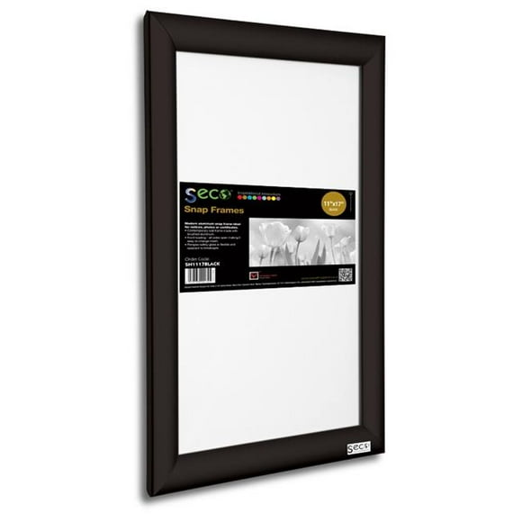 Seco 11 x 17 in. Front Load Easy Open Snap Poster-Picture Black Aluminum Frame