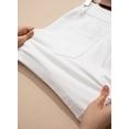 thumbnail image 6 of SHEWIN Women's Jean Shorts High Waisted Denim Shorts Casual Loose Fit Stretchy Double Button Fly Summer Pants with Pockets Blue, 6 of 8