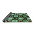 thumbnail image 2 of Ahgly Company Indoor Square Abstract Turquoise Blue Modern Area Rugs, 4' Square, 2 of 4