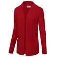 thumbnail image 2 of JJ Perfection Women's Solid Knit Open Front Cardigan With Pockets (Plus Size Available), 2 of 4