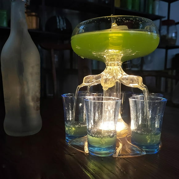 Y Soporte Reutilizable de 6 Vasos de , de Vertido de Líquido de , para Juegos de Beber, Regalos de Fie Sin luces Yotijar dispensador de vino