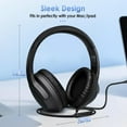 thumbnail image 3 of PYYNA-USB C Headphones Wired - USB-C/Type C Over Ear Headphone with Microphone, HD Stereo Sound - Foldable & Lightweight Black Wired Headphone for iPhone 15-16/Samsung/Type-C Laptop/Tablet, 3 of 4