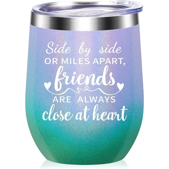 Friend Birthday Gift for Women-Funny Friendship Gift for Best Friend,Roommate,Classmate,Teen Girl,Soul Sister,BFF,Female-Vacuum Insulated Wine Tumbler Mug with Lid and Straw-12oz(Multicolor)