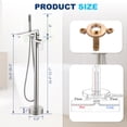 thumbnail image 3 of Wowow Single Handle Freestanding Tub Faucet with Hand Shower in Brushed Nickel, 3 of 4