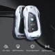 thumbnail image 2 of ZHAOCHENG Para BMW Key Fob Cover Metal Silver con llavero de cuero, elegante funda para llave para BMW 1 3 5 7 Series, X1 X2 X3 X4 X5 X6, 2 of 5