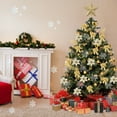 thumbnail image 3 of Christmas Tree Ornaments Set with Glitter Poinsettia, Bows, Balls, Leaves Snowfakes & Assorted Decoration Ball for Xmas Tree Holiday Wedding Party Decorations Gold 71PCS, 3 of 6