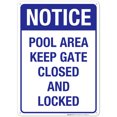 thumbnail image 1 of Pool Area Sign, Keep Gate Closed and Locked Sign, Pool Sign,, 1 of 1