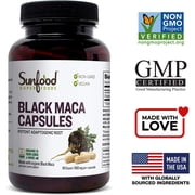 Sunfood Superfoods Black Maca Capsules, 90 Ct