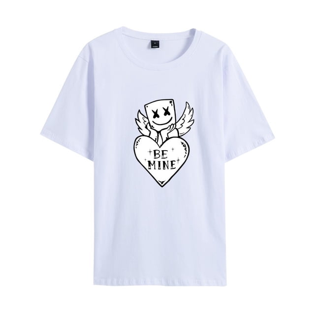 Marshmello Guimauve DJ Tendance Rock T-Shirt à Manches Courtes pour Hommes et Femmes