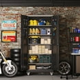 thumbnail image 4 of Aobabo Metal Garage Storage Cabinet with Wheels, Rolling Tool Storage Cabinet with 5 Adjustable Shelves and Pegboard for Garage Home Office Utility Room,Required Assembly,Black71" H×32" W×16" D, 4 of 12