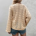 thumbnail image 2 of Suéter De Punto Para Mujer, Parte Superior De Punto Casual Con Cordón De Manga Larga Ahuecado Para Citas Para El Trabajo ANGGREK Albaricoque L, 2 of 8