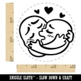 thumbnail image 2 of Funny Cartoon Characters Kissing Smooching Heart Self-Inking Rubber Stamp for Stamping Ink Stamper Crafting Planners - 3/4 Inch Small - Black Ink, 2 of 7