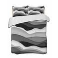 thumbnail image 2 of Grey Ombre Twin Size Down Alternative Comforter, Lightweight Comforter Quilt Bedding Set with Pillow Shams Modern Geometric Moire Abstract Art All Seasons Bed Comforter Duvet Insert 68"x86", 2 of 7