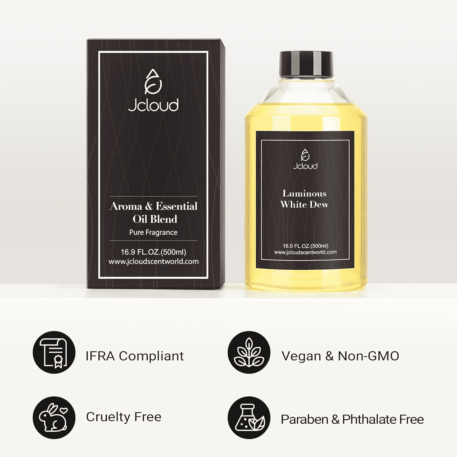 JCLOUD Hotel Diffuser Oil 16.9 Fl Oz (500mL) - Inspired by The Westin Hotel Scent, Luxury Cold Air Diffuser Oil Refill & Essential Oils Bulk for Home, Offices