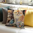 thumbnail image 3 of Animals Throw Pillow Covers Lovely&nbsp;Pet Cat Decorative Pillow Covers Pink Lily Flower Floral Rustic Farmhouse, 3 of 5