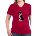 thumbnail image 1 of CafePress - Smooth Tricolor Collie Women's V Neck Dark T Shirt - Women's V-Neck Dark T-Shirt, 1 of 1