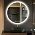 thumbnail image 4 of Brio Lighting SmartReflect Modern 32" Round LED Dimmable Anti-Fog Frameless Bathroom Vanity Mirror - Clear, 4 of 7
