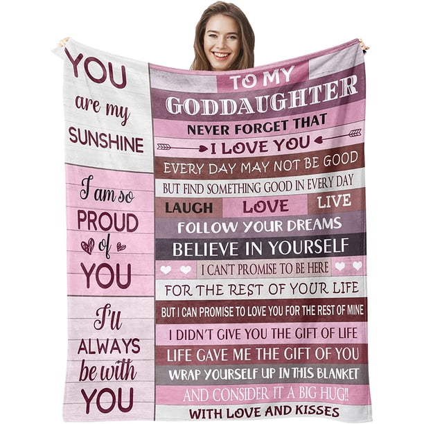LHSHID Goddaughter Gifts from Godmother Godfather Baptism Gifts for Girl Birthday Gifts for Goddaughter Goddaughter Baptism Gifts God Daughter Gifts from Godmother Blanket 30"x40"