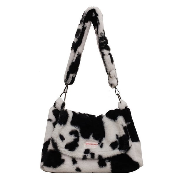Bolso de mano esponjoso, bolso grande y peludo, bolsa con cierre de felpa bonita, bolso de hombro de piel sintética para mujer y niña, bolso para otoño e invierno