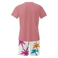 thumbnail image 5 of Cmfcve Men's Summer Short Sets Plus Size Hawaiian Print Top Sets Drawstring Short Sleeve Beach Sets with Pocket, 5 of 5