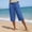 *Blue, variant on ClodeEU Women's Linen Blend Casual Shorts,Relaxed Fit Knee Length Shorts with Pockets Black,Women's Plus L