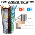 thumbnail image 3 of 16oz Tumblers Pioneer Flower Stainless Steel Vacuum Insulated Double Wall Travel Tumbler Cups Mug with Lid and Straw,Cleaning Brush for Coffee,Tea, 3 of 4