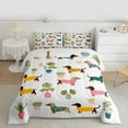 thumbnail image 2 of Manfei Dog Animals Bedding Comforter Set,Dachshund Printed Twin Comforter Sets,Tropical Botanical Monstera Bedding Set For Boys,Luxury Bedroom Decor Reversible,2pcs, 2 of 8