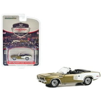 1971 Plymouth Barracuda 383 Convertible Tawny Gold Met and White Barrett Jackson 1/64 Diecast Model Car by Greenlight