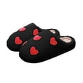 thumbnail image 5 of Bmawag Valentine's Day Womens Slippers Round Toe Flat Heels House Slippers Women's Casual Print Winter Warm Shoes Indoor Outdoor Wear Shoe Black 40, 5 of 7