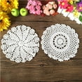 thumbnail image 1 of Napperons en Dentelle Faits à la Main au Crochet, Napperons en Coton, Tissu en Dentelle, Lot de 4, 7 Pouces (Blanc), 1 of 5