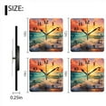 thumbnail image 3 of Square Wall Clock,Beautiful Sunset Over The Ocean With Waves Crashing On The Shore,Silent Non-Ticking Wall Clock Decor for Home Office Kitchen Living Room Bedroom(16inch), 3 of 4
