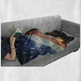 thumbnail image 6 of American Soft Flannel Fleece Blanket, Statue of Liberty National Monument Liberty Island Sunrise with American Flag Scenery, Cozy Plush for Indoor and Outdoor Use, 70" x 90", Black, by Ambesonne, 6 of 6