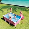 thumbnail image 7 of INTEX Rectangular Metal Frame 7ft x 23in Above Ground Swimming Pool, Pink, 7 of 7