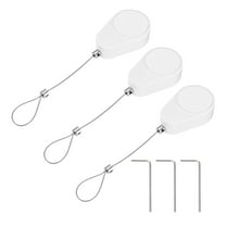 Uxcell 3.3ft (1M) Retractable Remote Control Cable Tether 5.29oz, 3PCS Remote Control Security Lanyard Lock Adjustable Locking Leash with Rope Locks for TV Phone Tablets Showroom, White