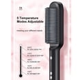 thumbnail image 2 of Multifunctional Mini Hair Straightening & Curling Brush with Negative Ion Technology - 130℃~200℃ Adjustable Temperature, 45W Power, US Plug - Available in Black+Blue, Black+Rose Red, White - ABS &, 2 of 6