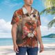 thumbnail image 3 of Fotbe Adorable Kitten In Kimono Camisa Hawaiana para Hombre Unisex – Camisa Casual de Verano con Botones de Manga Corta de Algodón y Lino,Large, 3 of 7