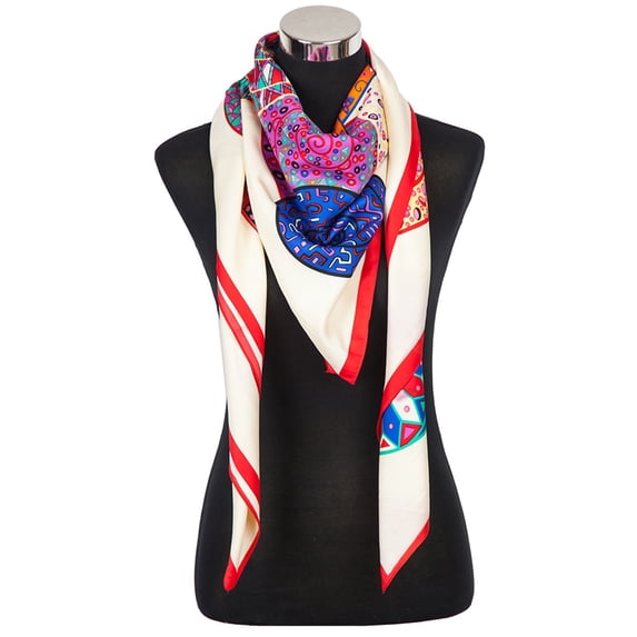 Kaleidoscope of Mosaic Colors Beige Scarf