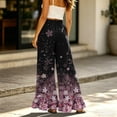 thumbnail image 6 of Sewkxo Womens Wide Leg Pants Drawstring Elastic High Waisted Ruffle Hem Palazzo Pants with Pockets,Pink XL, 6 of 6