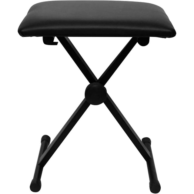 Adjustable X Style Piano Keyboard Heavy Duty Premium Stand/Padded Keyboard Bench (Padded Bench)
