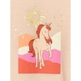 thumbnail image 5 of Wonder Nation Girls Mermaid/Unicorn Short Sleeve Print Pajama, Peach Lily, 5 of 6