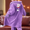 thumbnail image 4 of Falda de noche de Navidad Gibobby con sombrero de forro polar coral para mujer Morado L, 4 of 5