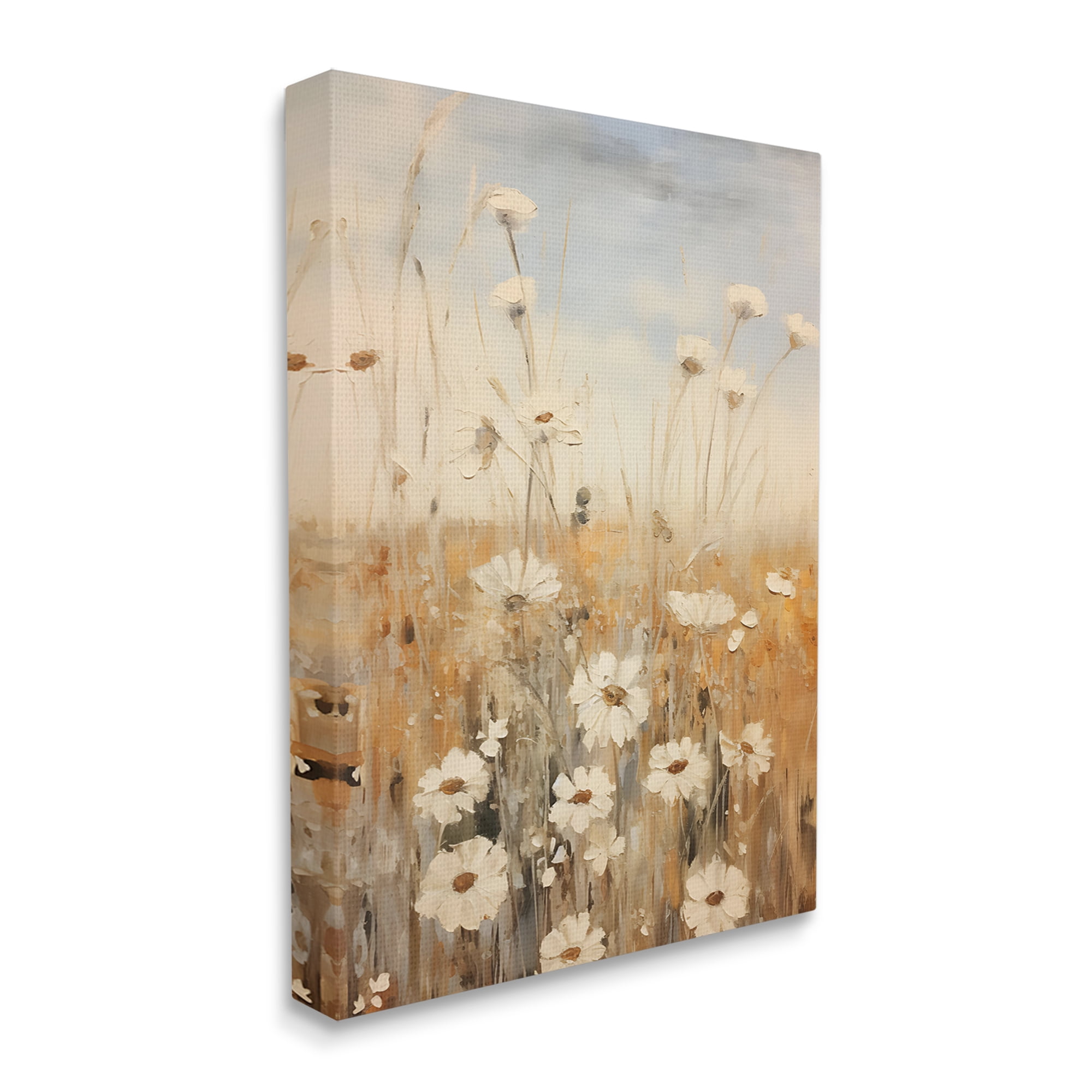 Stupell Industries Daisy Meadow Painting Botanical & Floral Painting Gallery Wrapped Canvas Art Print Wall Art, 16 x 20