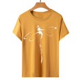 thumbnail image 5 of Blusa suelta de manga corta con cuello redondo y estampado a la moda para mujer Pompotops hfajkhk129367, 5 of 5