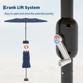 thumbnail image 4 of 15FT Rectangular Patio Umbrella with Base & 48 Solar LED Lights – Waterproof, UV Resistant, Easy Crank, Outdoor Table Umbrella for Garden, Deck, Pool, Backyard – Navy Blue, 4 of 8