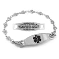 thumbnail image 1 of MedicEngraved Stainless Steel Custom Medical Alert Bracelet - 5mm Heart Link, 1 of 7