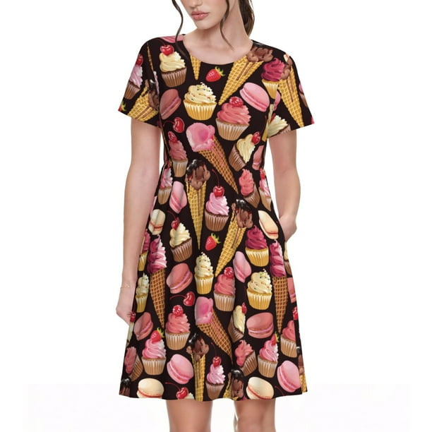 Vestido De Manga Corta Con Volantes - BEIGE - Bebé Niña - 7.00